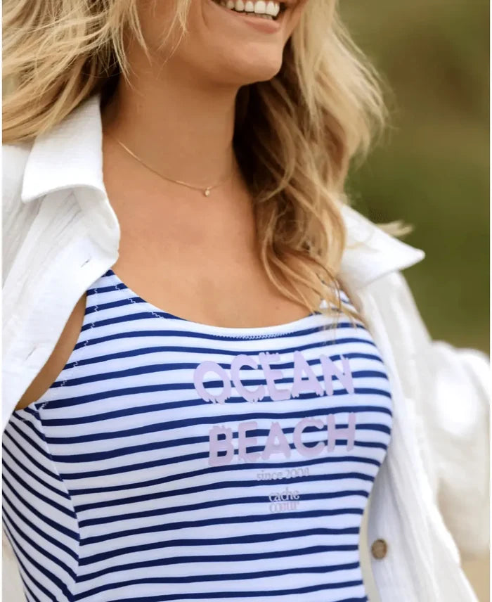 Ocean Beach pregnancy swimsuit white/navy