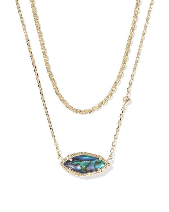 Ophelia Multi Strand Necklace in Gold Abalone Shell