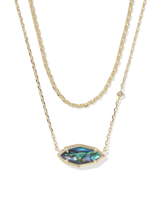 Ophelia Multi Strand Necklace in Gold Abalone Shell