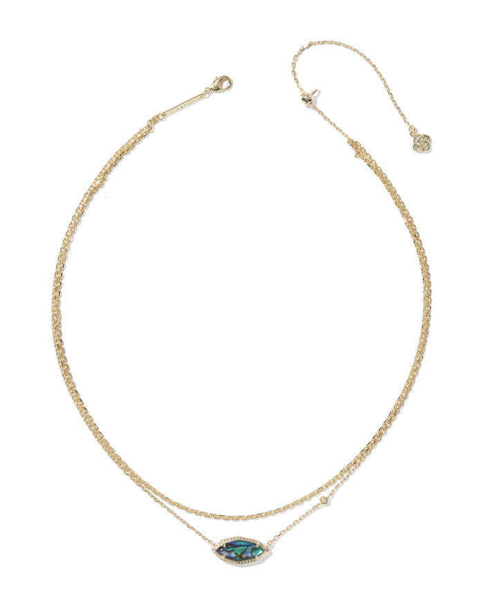 Ophelia Multi Strand Necklace in Gold Abalone Shell