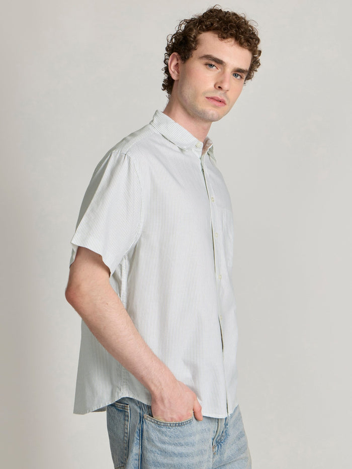 Men's Striped Shirt in light green