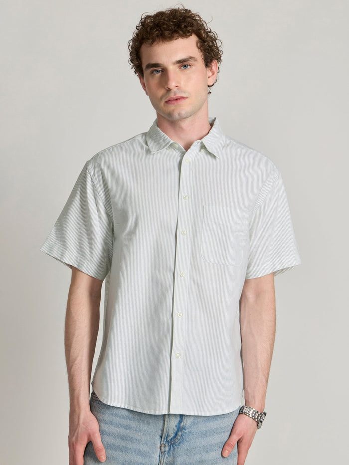 Men's Striped Shirt in light green