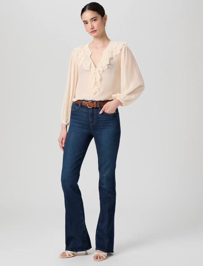 Paige High Rise Laurel Canyon Petite in Berlin