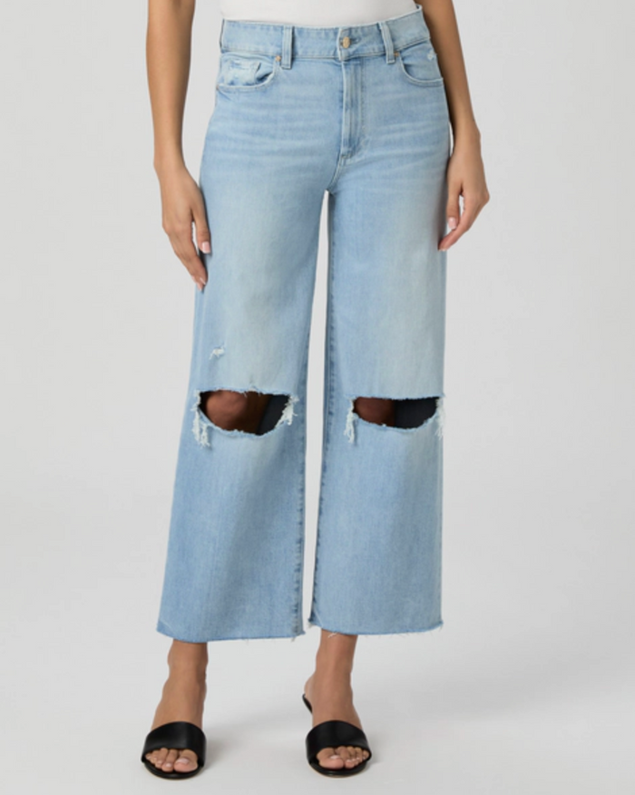 Paige Sasha Ankle Wide Leg in Maeve Destructed