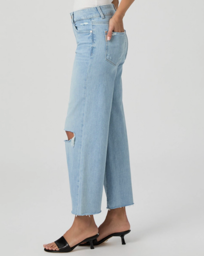 Paige Sasha Ankle Wide Leg in Maeve Destructed