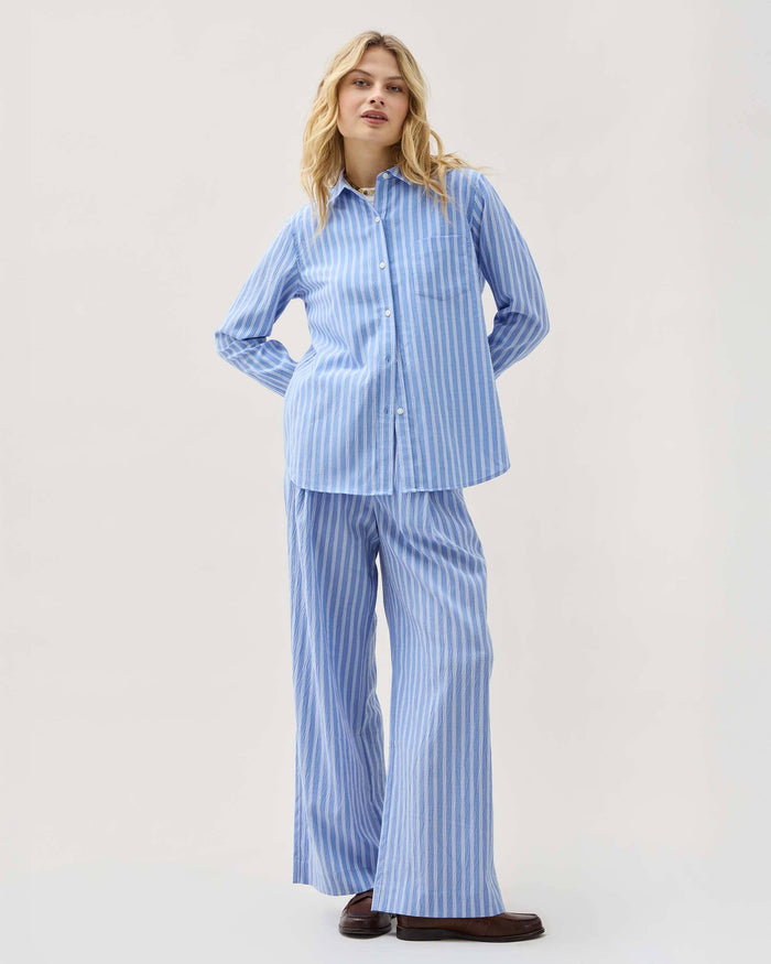 Richer Poorer - Palermo Button Up - Oxford Blue Stripe -