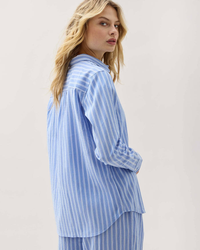 Richer Poorer - Palermo Button Up - Oxford Blue Stripe -