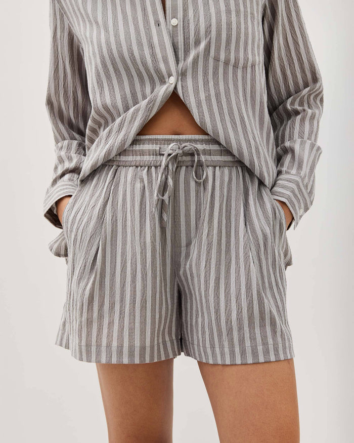 Richer Poorer - Palermo Short - Black / White Stripe -