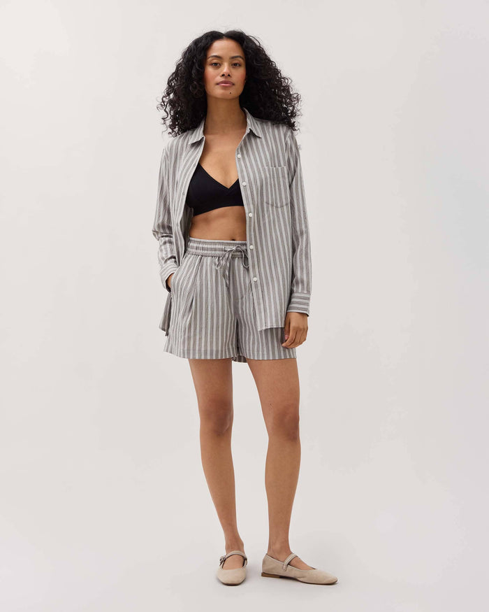 Richer Poorer - Palermo Short - Black / White Stripe -