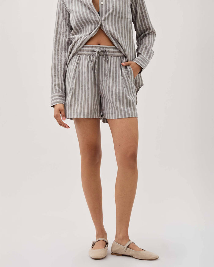 Richer Poorer - Palermo Short - Black / White Stripe -