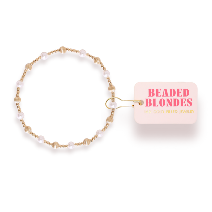 Palmer Fluted Bracelet in Pearl