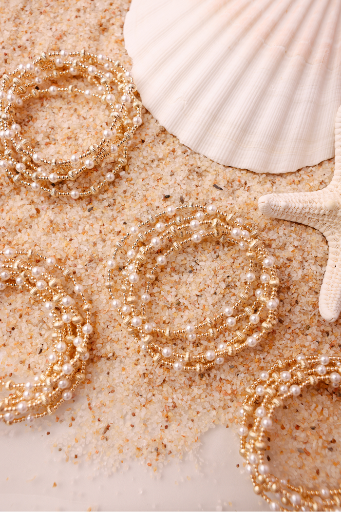 Palmer Fluted Bracelet in Pearl