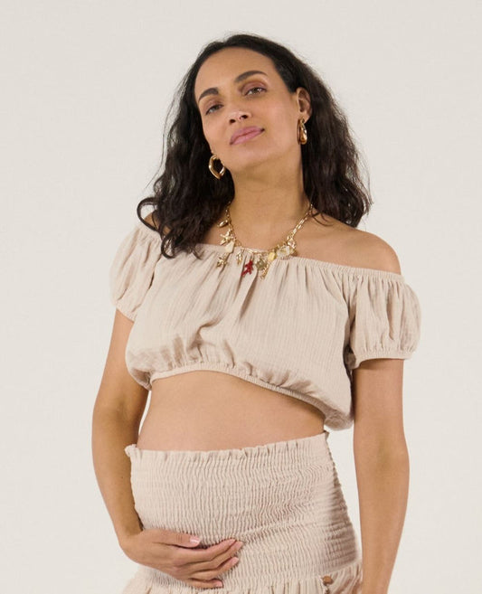 Paloma maternity crop top - Beige
