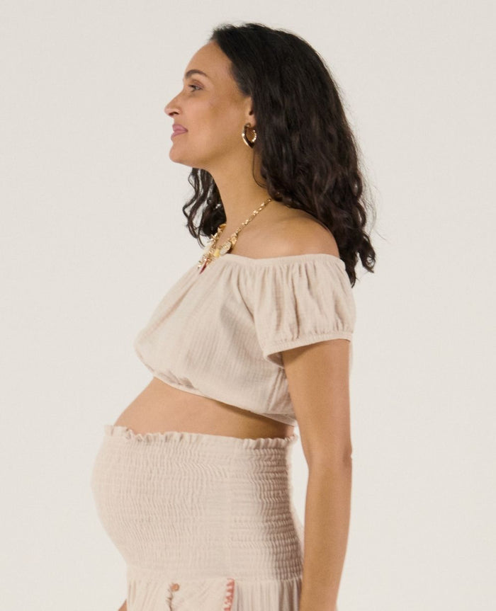Paloma maternity crop top - Beige