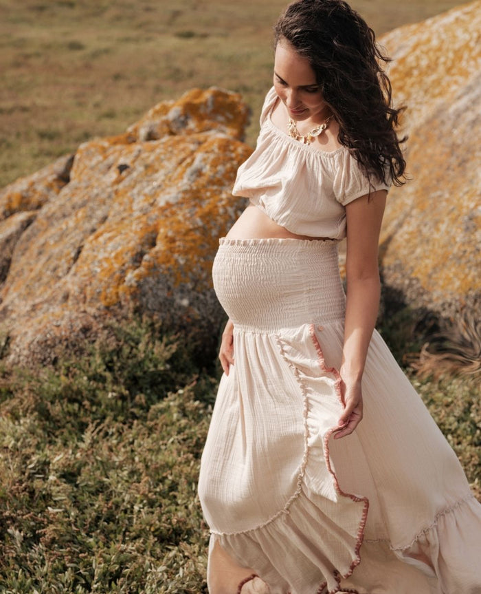Paloma maternity crop top - Beige