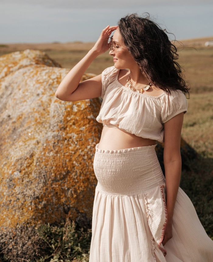 Paloma maternity crop top - Beige