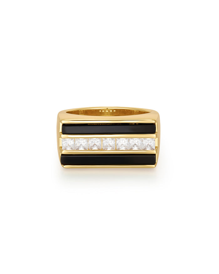 Luv Aj - Panini Ring - Onyx - Gold