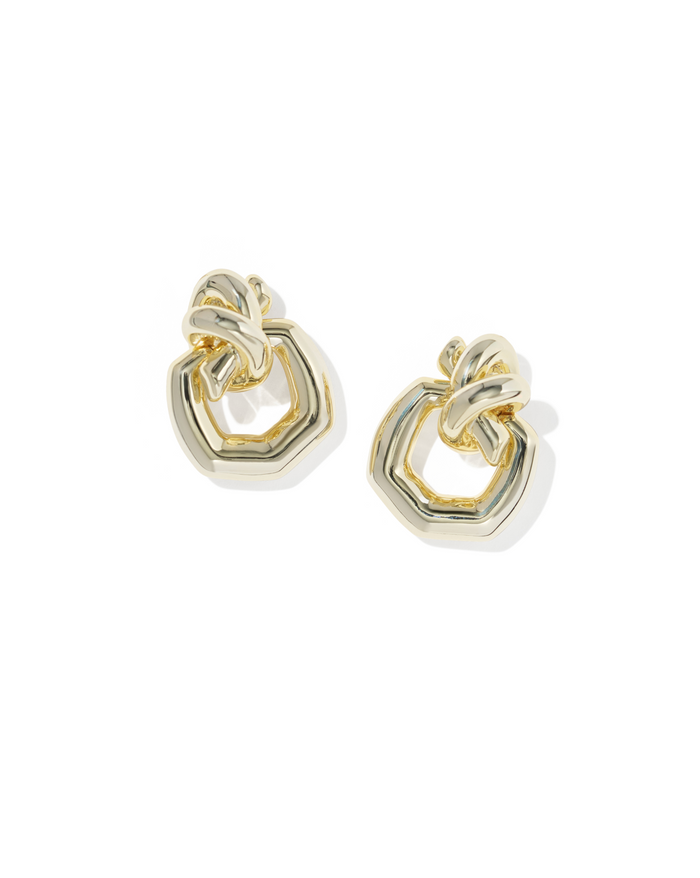 Parker Knot Open Frame Earrings in Gold