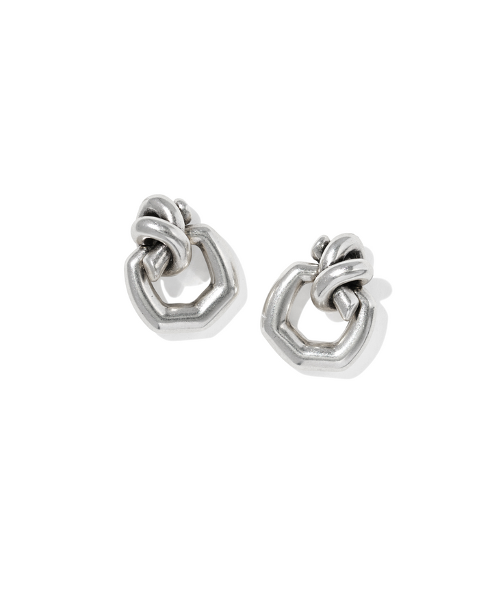Parker Knot Open Frame Earrings in Vintage Silver