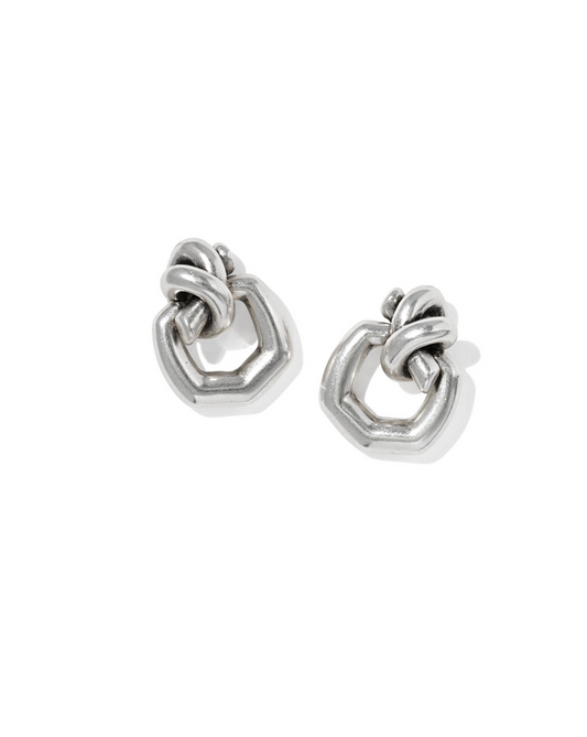 Parker Knot Open Frame Earrings in Vintage Silver