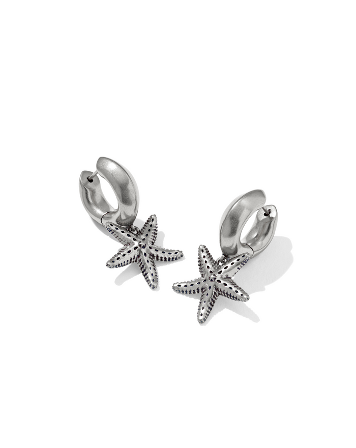 Parker Starfish Huggie Earrings Vintage Silver