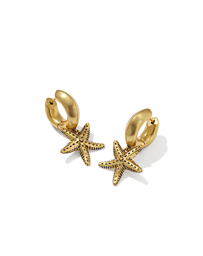 Parker Starfish Huggie Vintage Earrings Gold