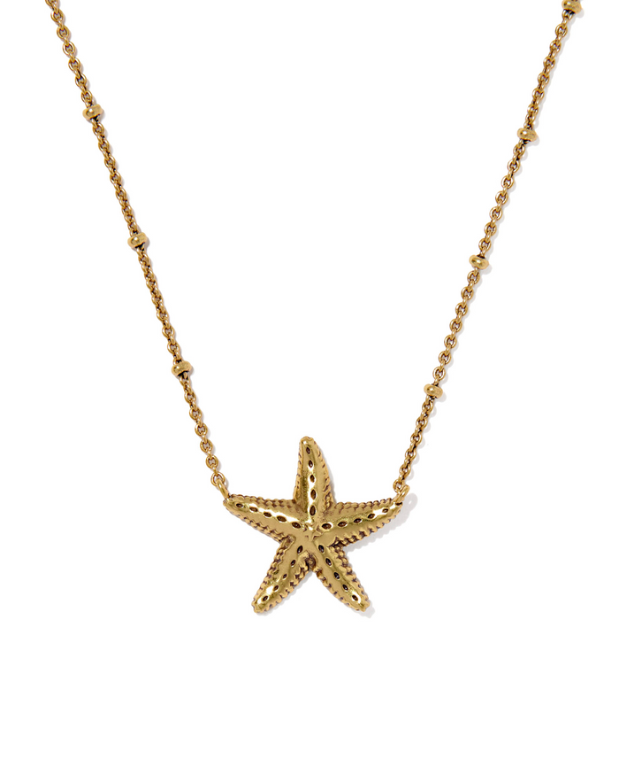 Parker Starfish Metal Short Pendant Necklace In Gold