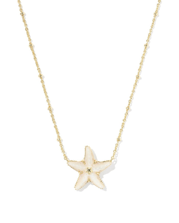Parker Starfish Pendant Necklace in Gold with Mother of Pearl