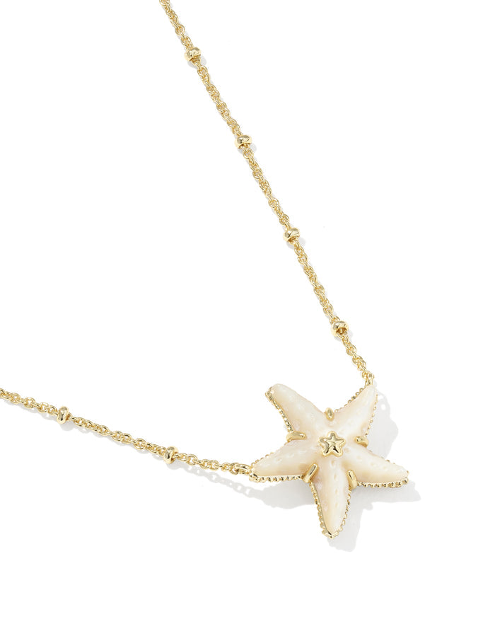 Parker Starfish Pendant Necklace in Gold with Mother of Pearl