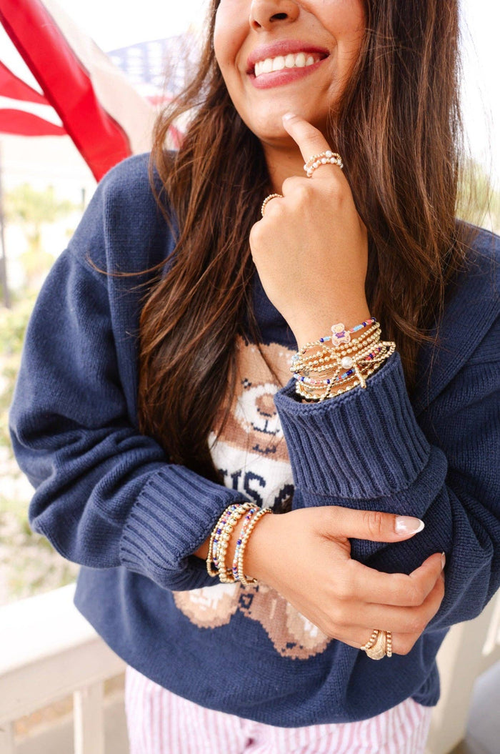 Patriotic Teddy Bear Bracelet on Color