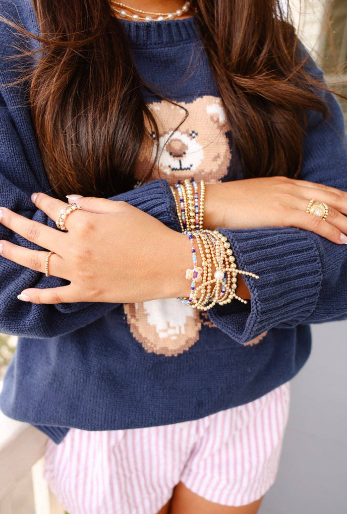 Patriotic Teddy Bear Bracelet on Color