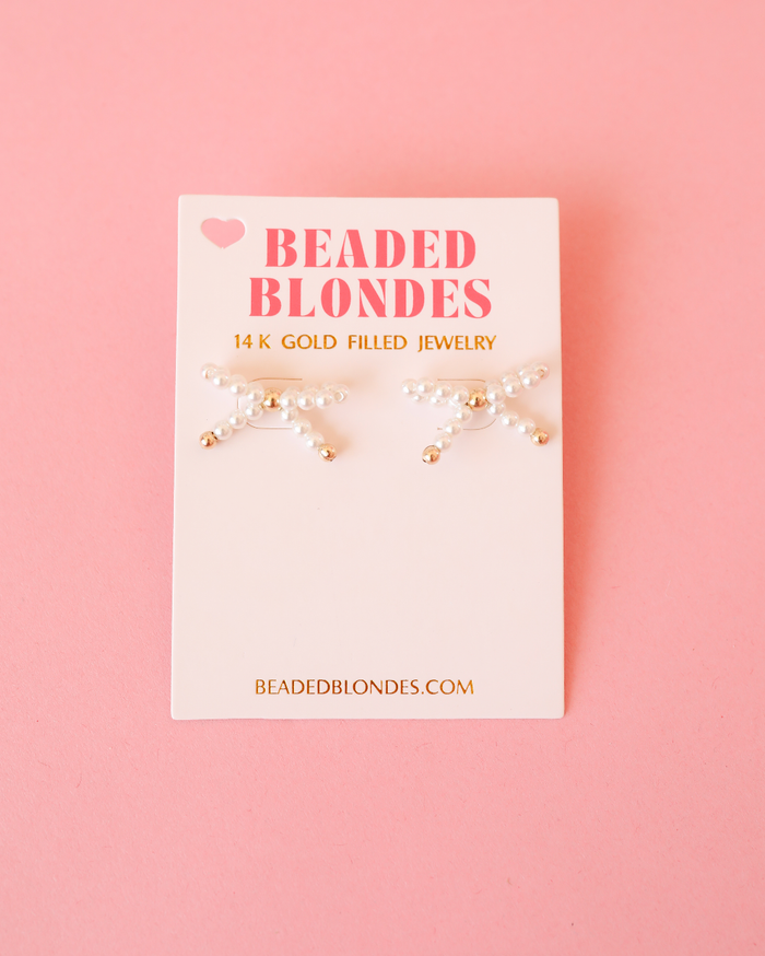 Pearl Bow Earrings
