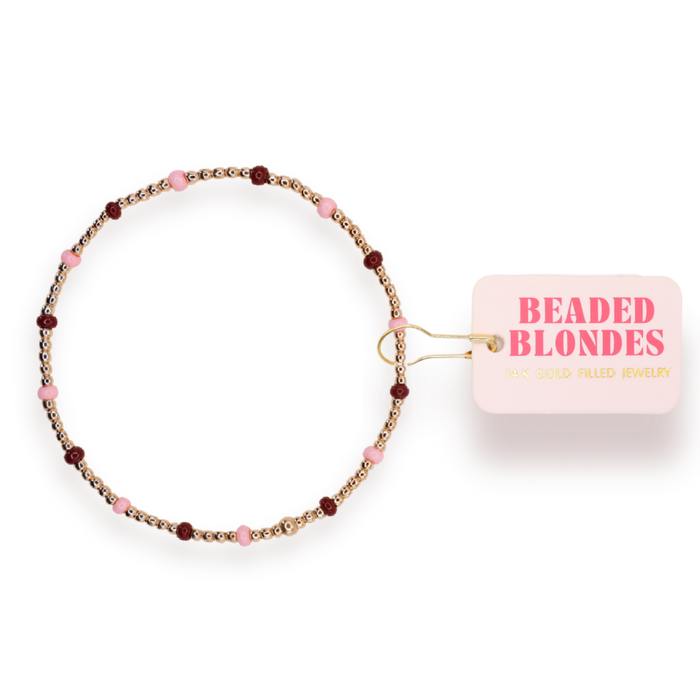 Penelope Bracelet in Light Pink and Maroon