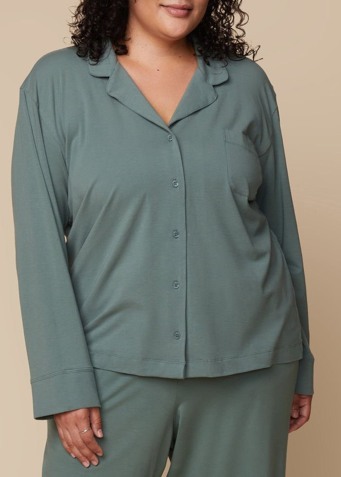 Harper Wilde - Perfect Pima Long Sleeve PJ Shirt - Rainforest -