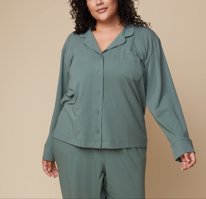 Harper Wilde - Perfect Pima Long Sleeve PJ Shirt - Rainforest -