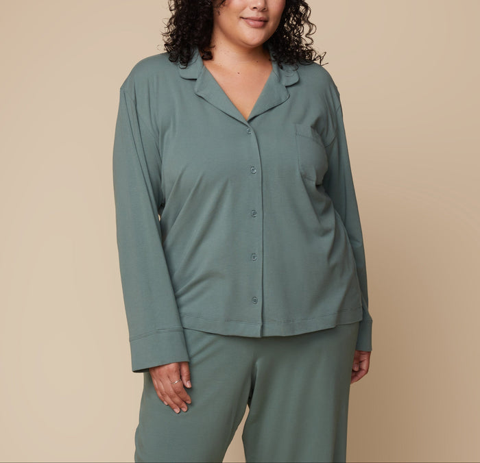 Harper Wilde - Perfect Pima Long Sleeve PJ Shirt - Rainforest -