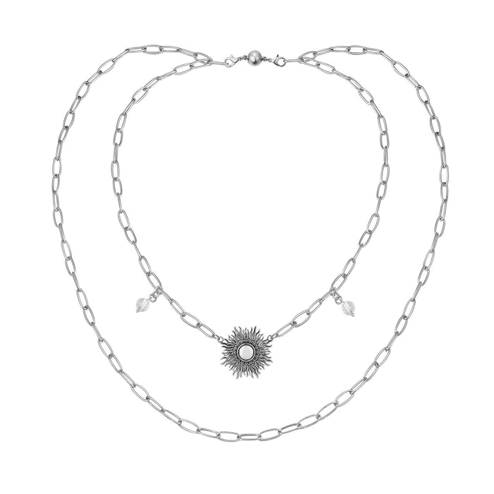 Perfectly Imperfect Starburst Long Chain Necklace: Gold Finish