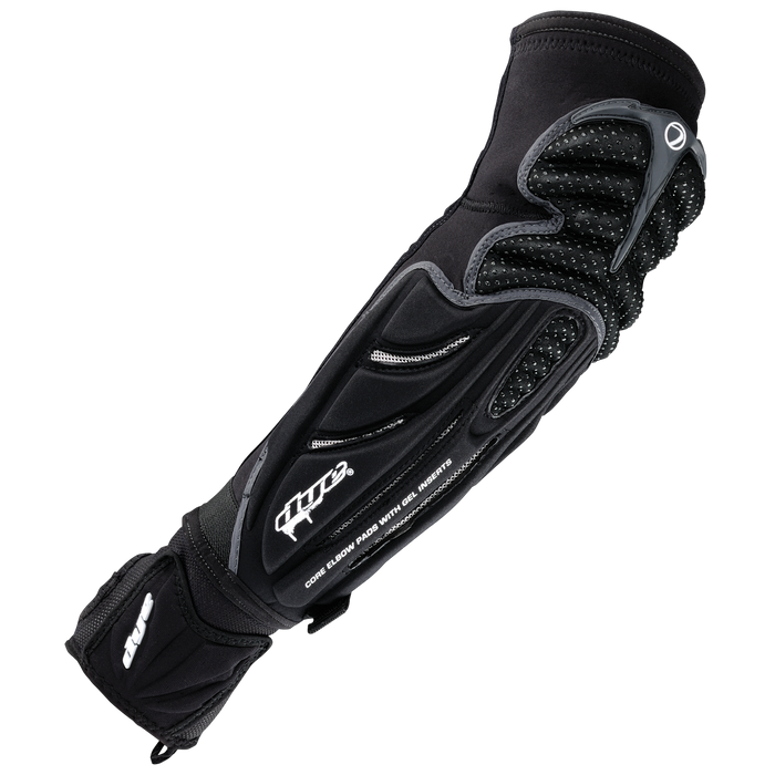 DYE Performance Elbow Pads paintball protective gear – front view, studio shot