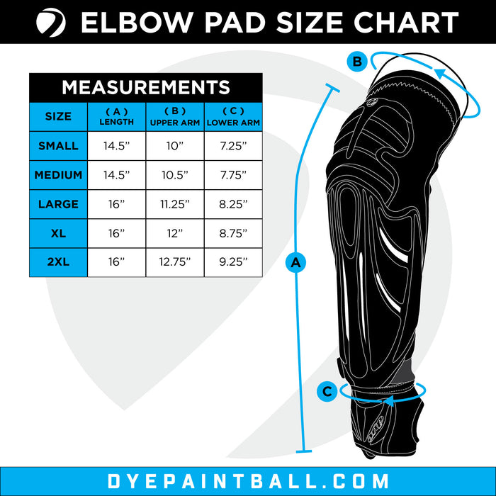 DYE Performance Elbow Pads paintball protective gear – opposite side view