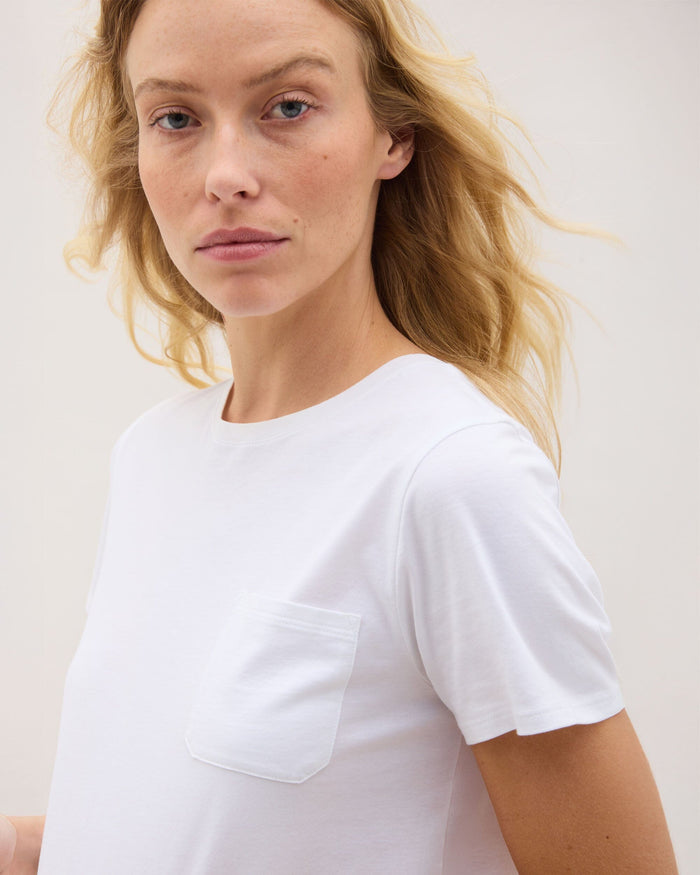 Richer Poorer - Pima Boxy Crop Tee - White -