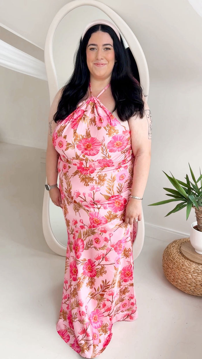 Pink Floral Maxi Dress