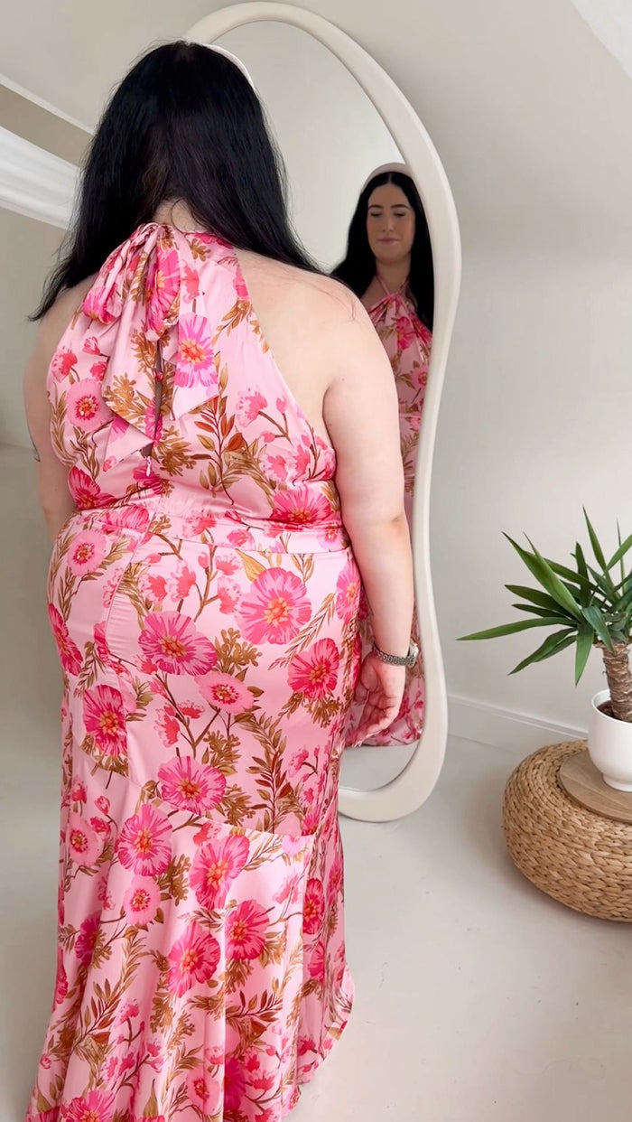 Pink Floral Maxi Dress