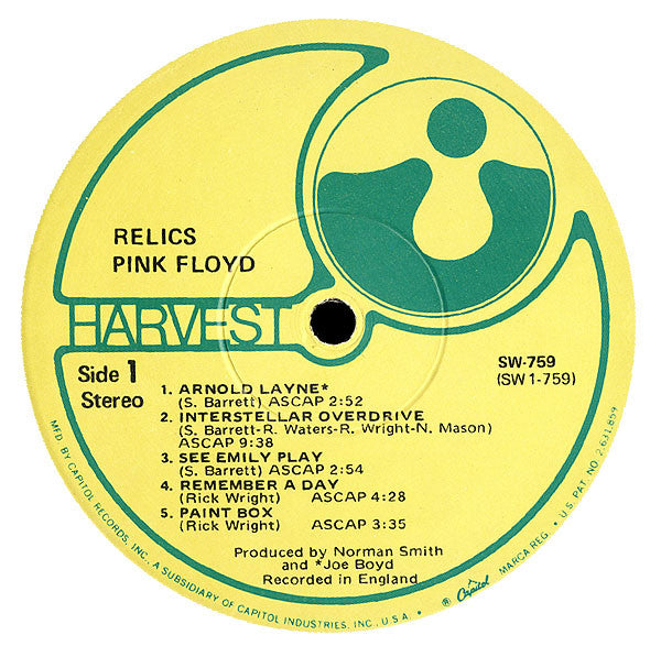 Pink Floyd - Relics - A Bizarre Collection Of Antiques & Curios (LP) [US] 1971 RP