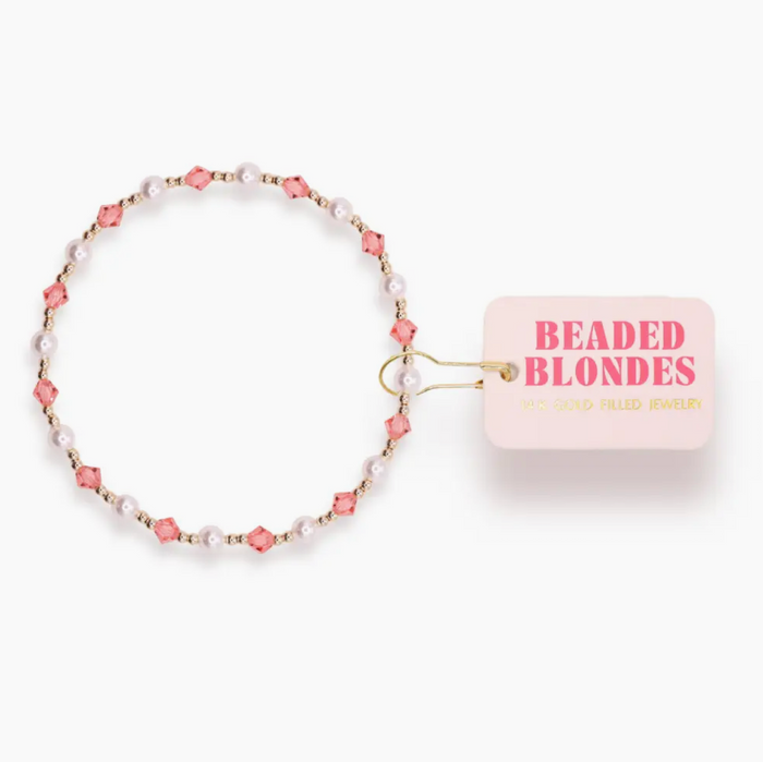 Pink June Pearl Bracelet in Gold