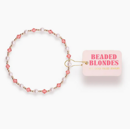 Pink June Pearl Bracelet in Gold