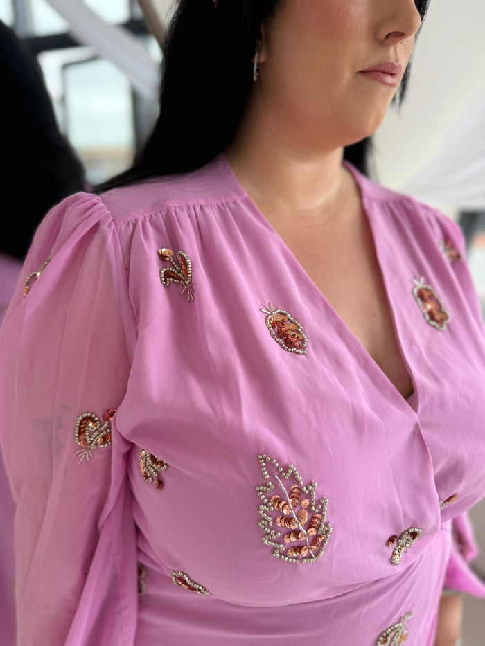 Pink Wrap Dress