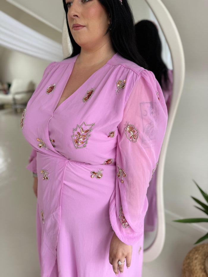 Pink Wrap Dress