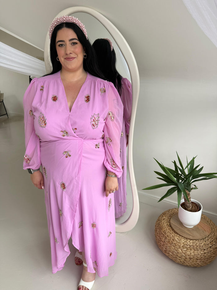 Pink Wrap Dress