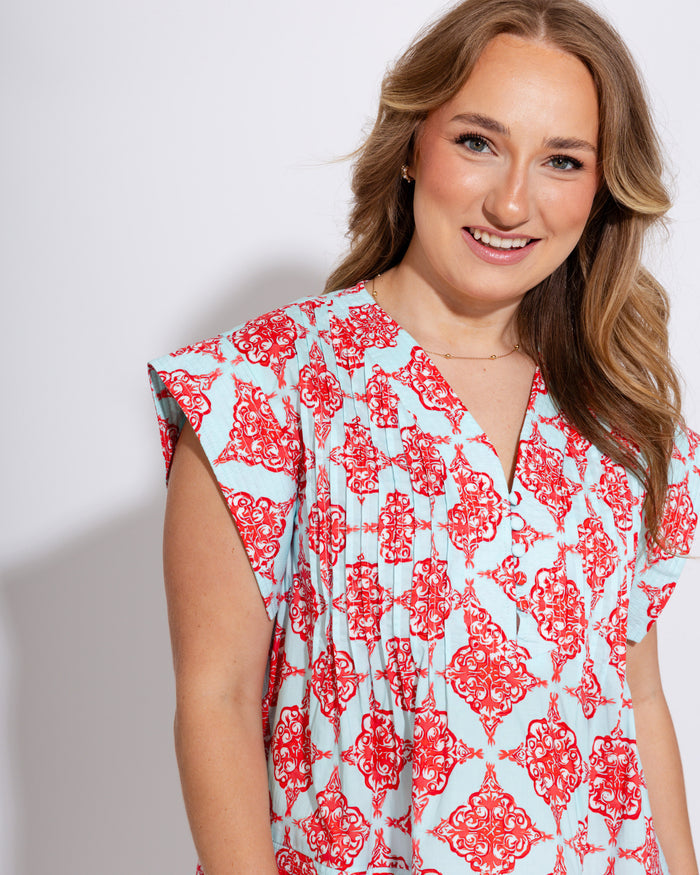 Pintuck Artisan Charm Top