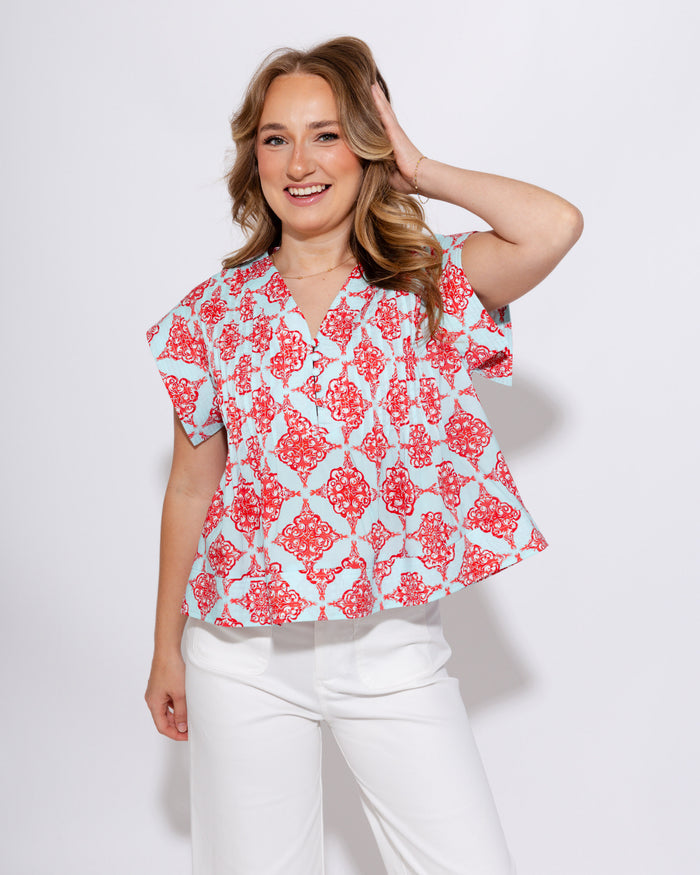 Pintuck Artisan Charm Top